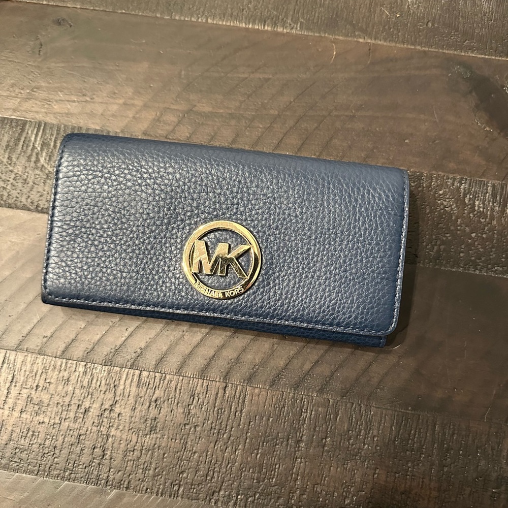 Michael Kors Blue and Gold Key Holder